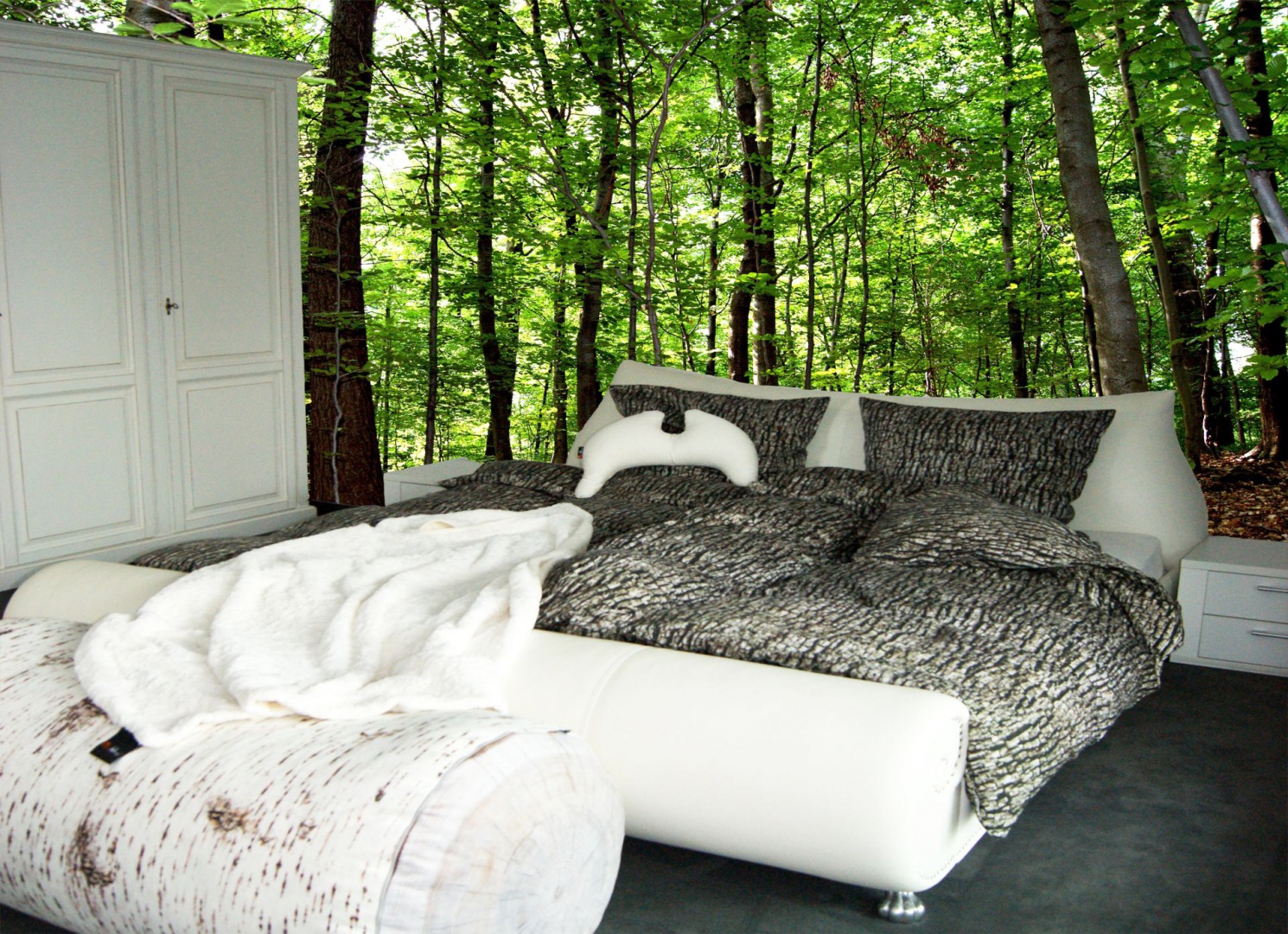 Открытая спальня в лесу