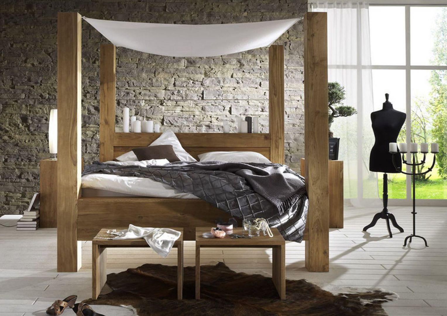 Łóżko z baldachimem przepis na romantyczną sypialnię galeria