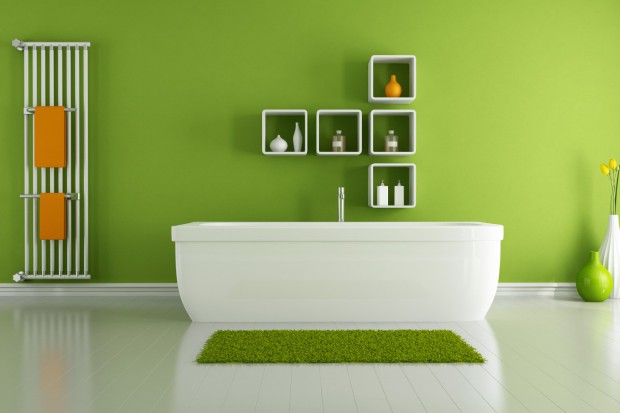 Łazienka w kolorze. Zielone wnętrza wciąż na topie