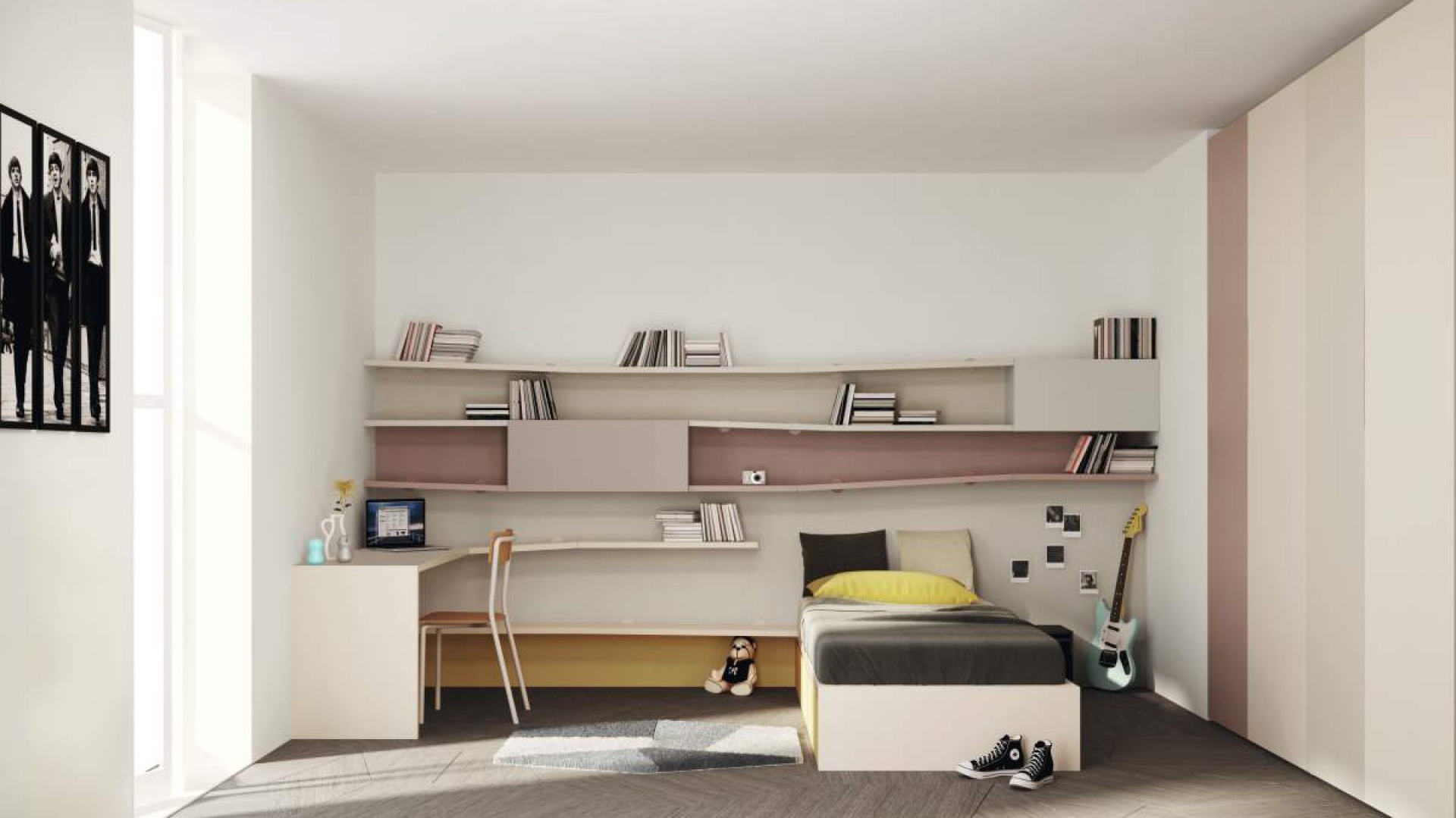 W Stylu Loft Minimalistyczny Pokój Dla Nastolatka