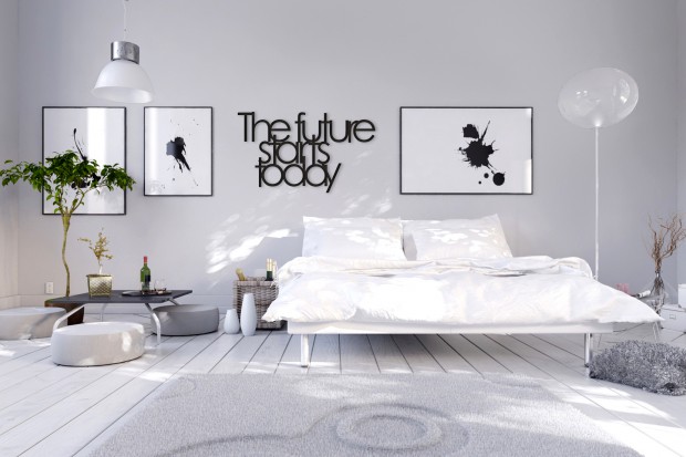 Napisy na ścianie: pomysł na dekorację sypialni