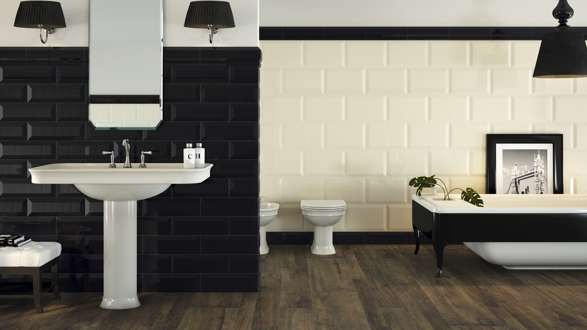 Kolekcja Oxford marki Marazzi. Kafle w dwóch kolorach przypominają ceglaną ścianę. Dla wielbicieli stylowych wnętrz. Fot. Marazzi.