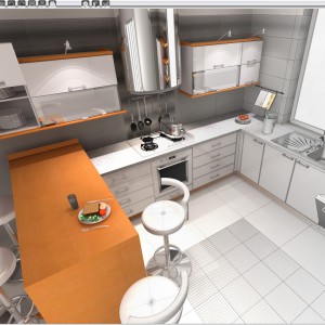 Kuchnia - widok z programu. Fot. CAD Projekt.