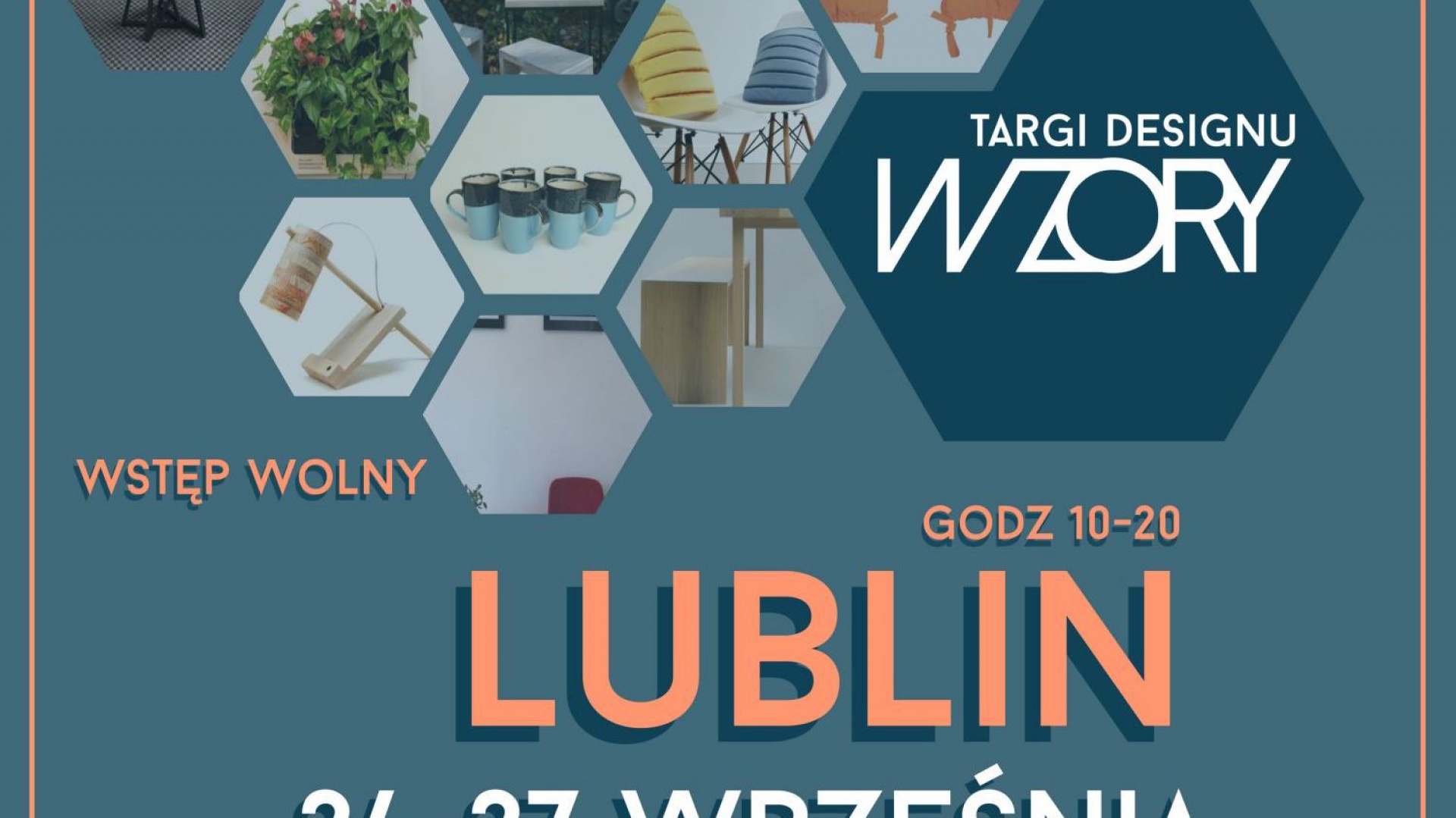 Plakat promujący targi Wzory w Lublinie.