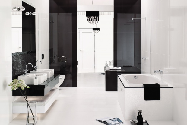 Biało-czarna łazienka. 15 najpiękniejszych płytek ceramicznych