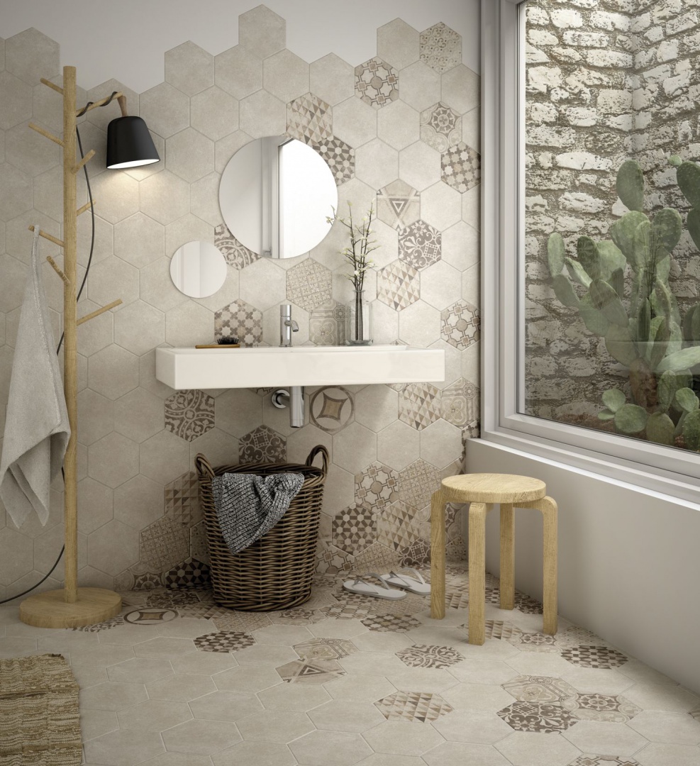Płytki z kolekcji Hexatile Cement. Fot. Equipe Ceramicas