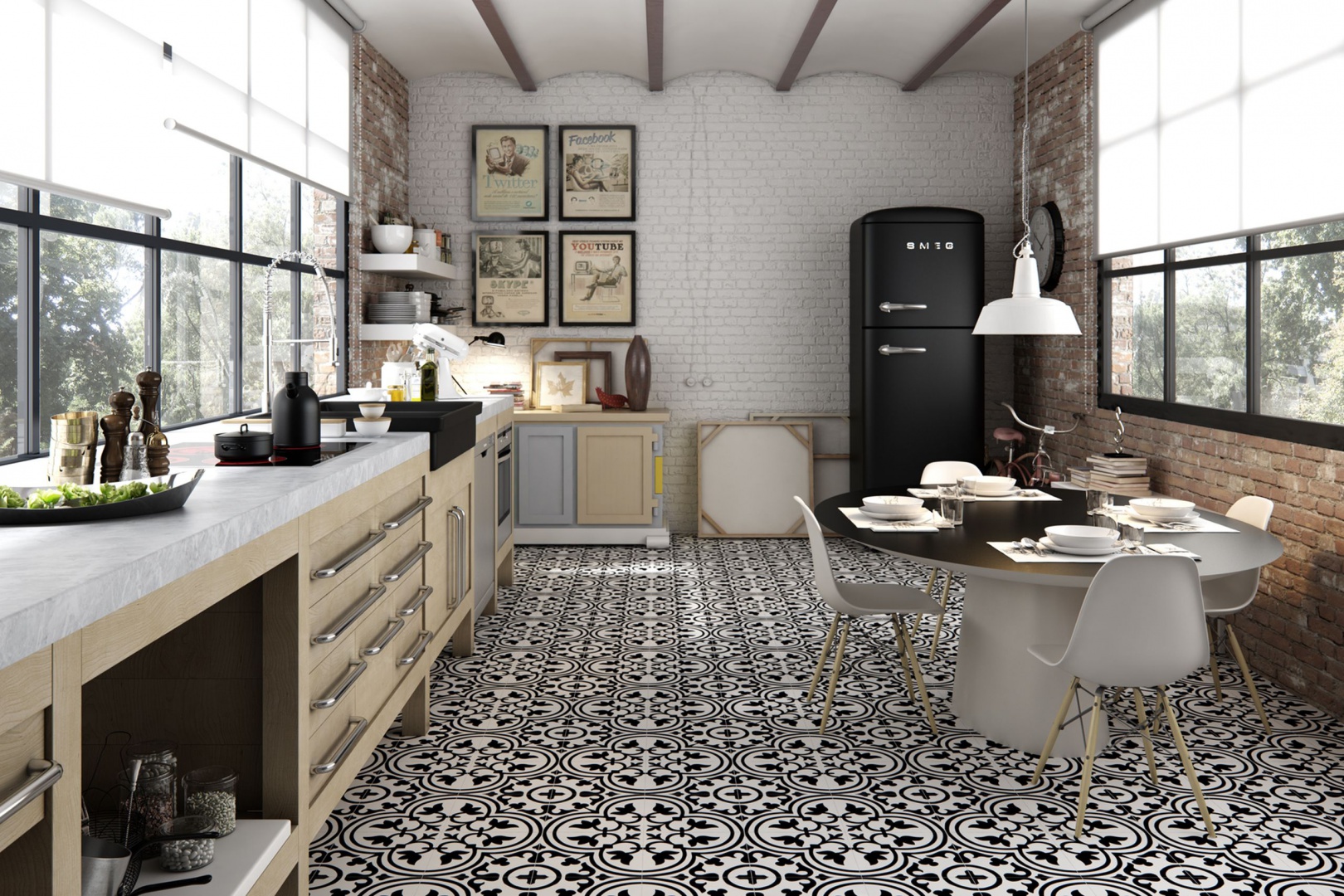 Hydraulic to kolekcja płytek ceramicznych, dla której inspiracje kryje przeszłość: nawiązuje do stylu w architekturze, który powstał na Południu Francji w połowie XIX w. i do lat 60. XX stulecia dyktował sposób wykończenia podłóg. Fot. Apavisa