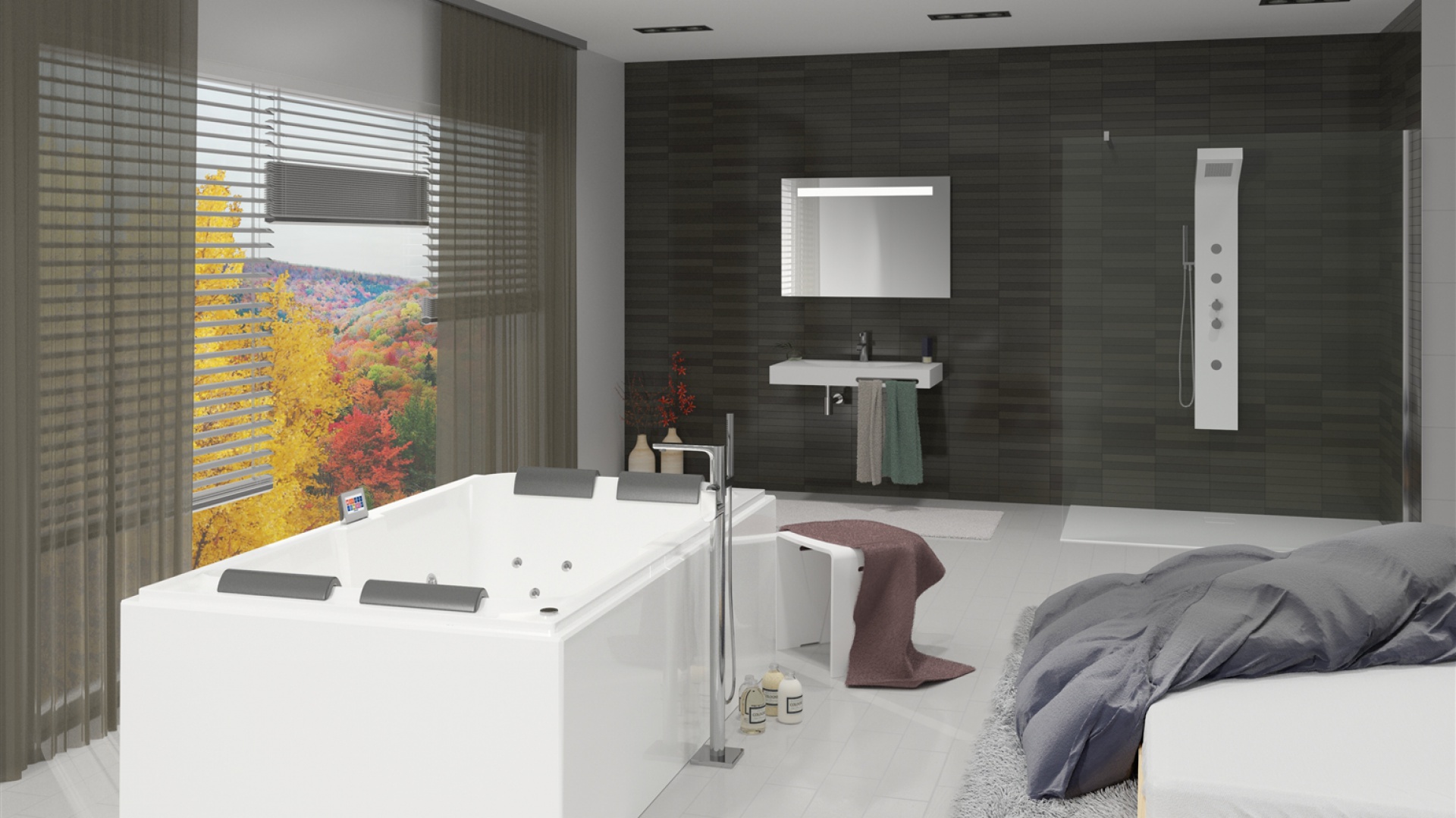 Laura to kilkuosobowa wanna z hydromasażem, która idealnie sprawdzi się w nowoczesnej łazience, a jednocześnie da nam prawdziwy komfort w stylu spa. Proste linie wanny zapewnią spokojną atmosferę w łazience. 6 potężnych maksidysz Hydro oraz 12 minidysz umożliwia korzystanie z dobrodziejstw hydromasażu więcej niż jednej osobie jednocześnie. Fot. Riho.
