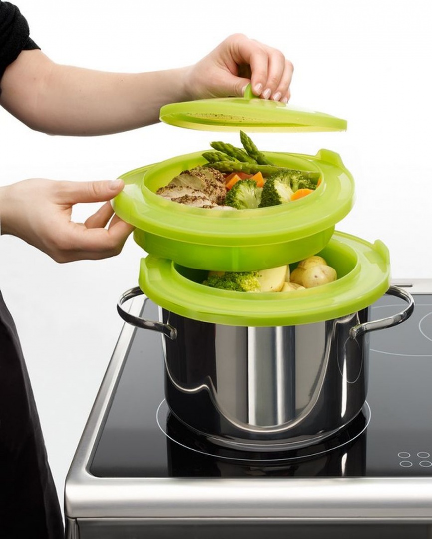 Naczynie Steamer: zestaw do gotowania na parze. Fot. Lekue