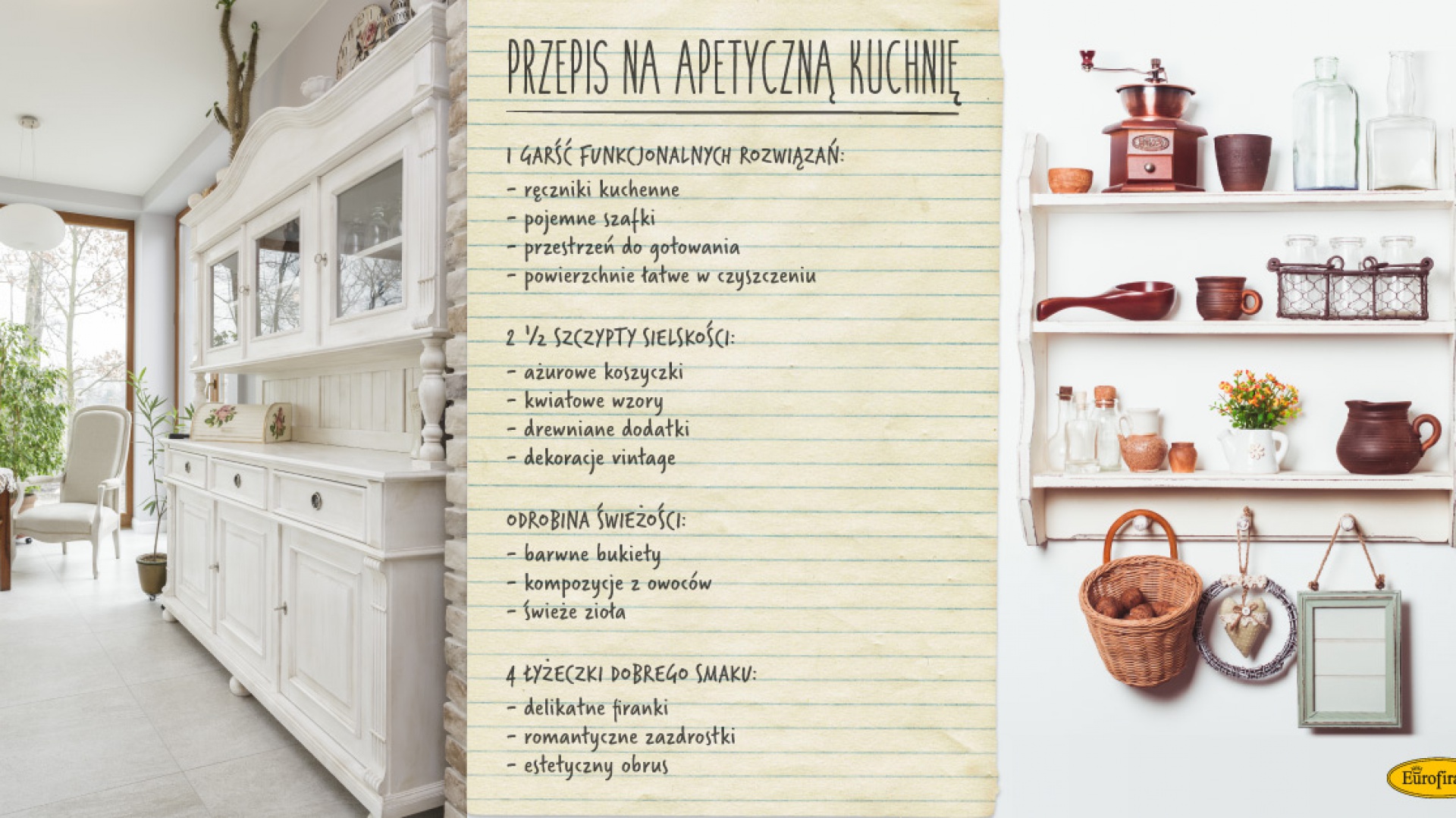 Apetyczna kuchnia. Infografika Eurofirany