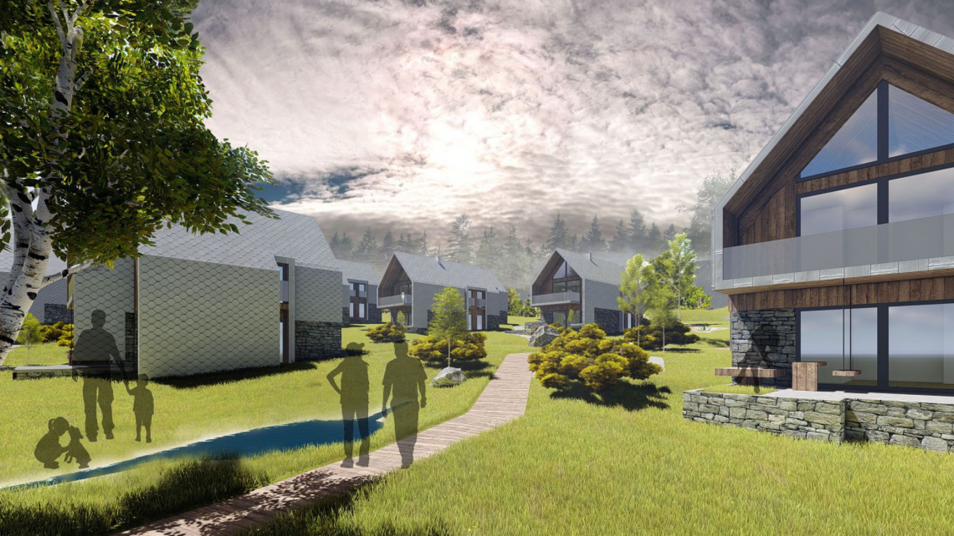 Active Village w Karpaczu, wizualizacja pracowni architektonicznej Gravitacja