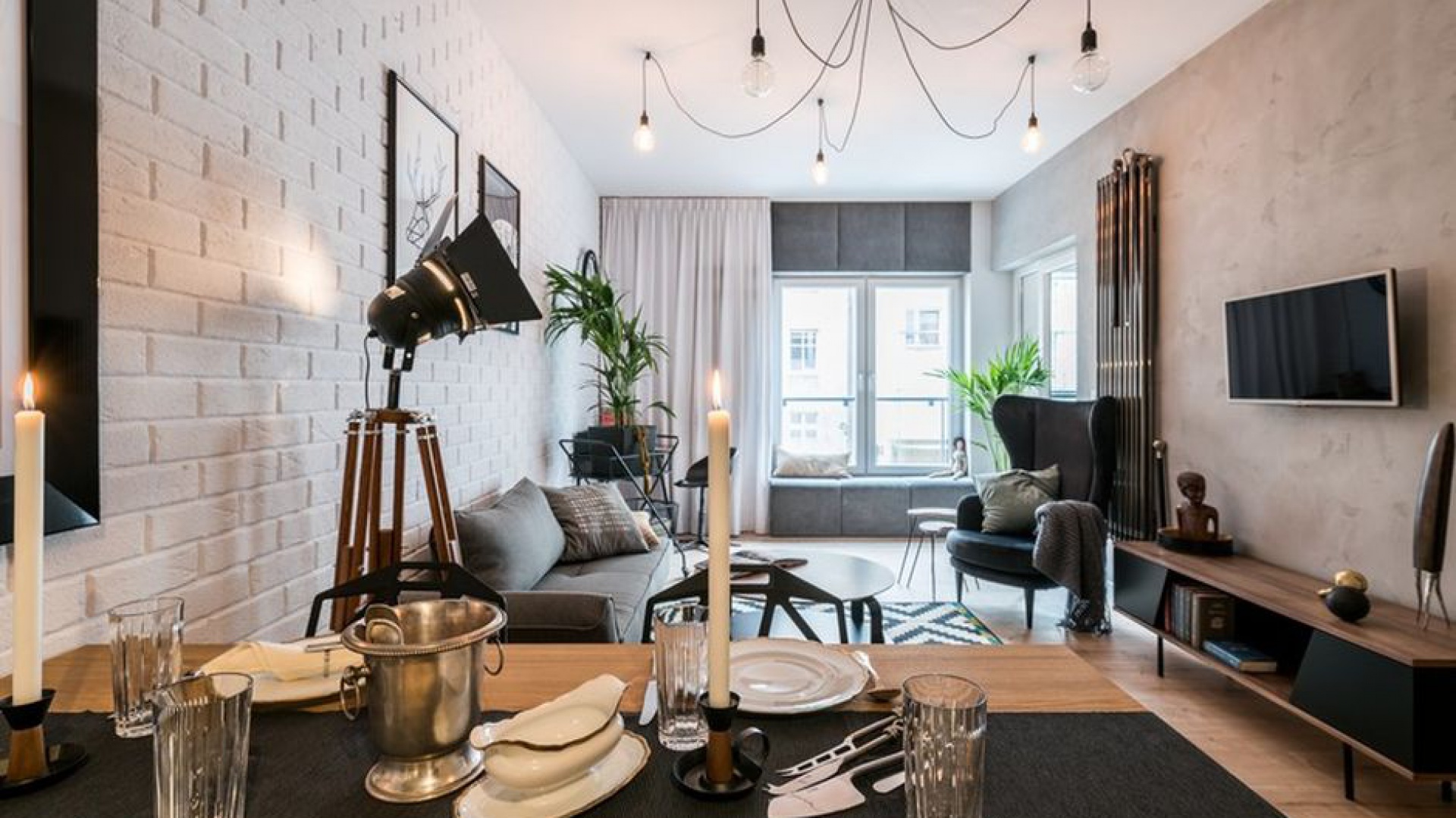 Apartament pokazowy Nowa Papiernia Ultra Nova aranżacja dla singla. Fot. Nowa Papiernia