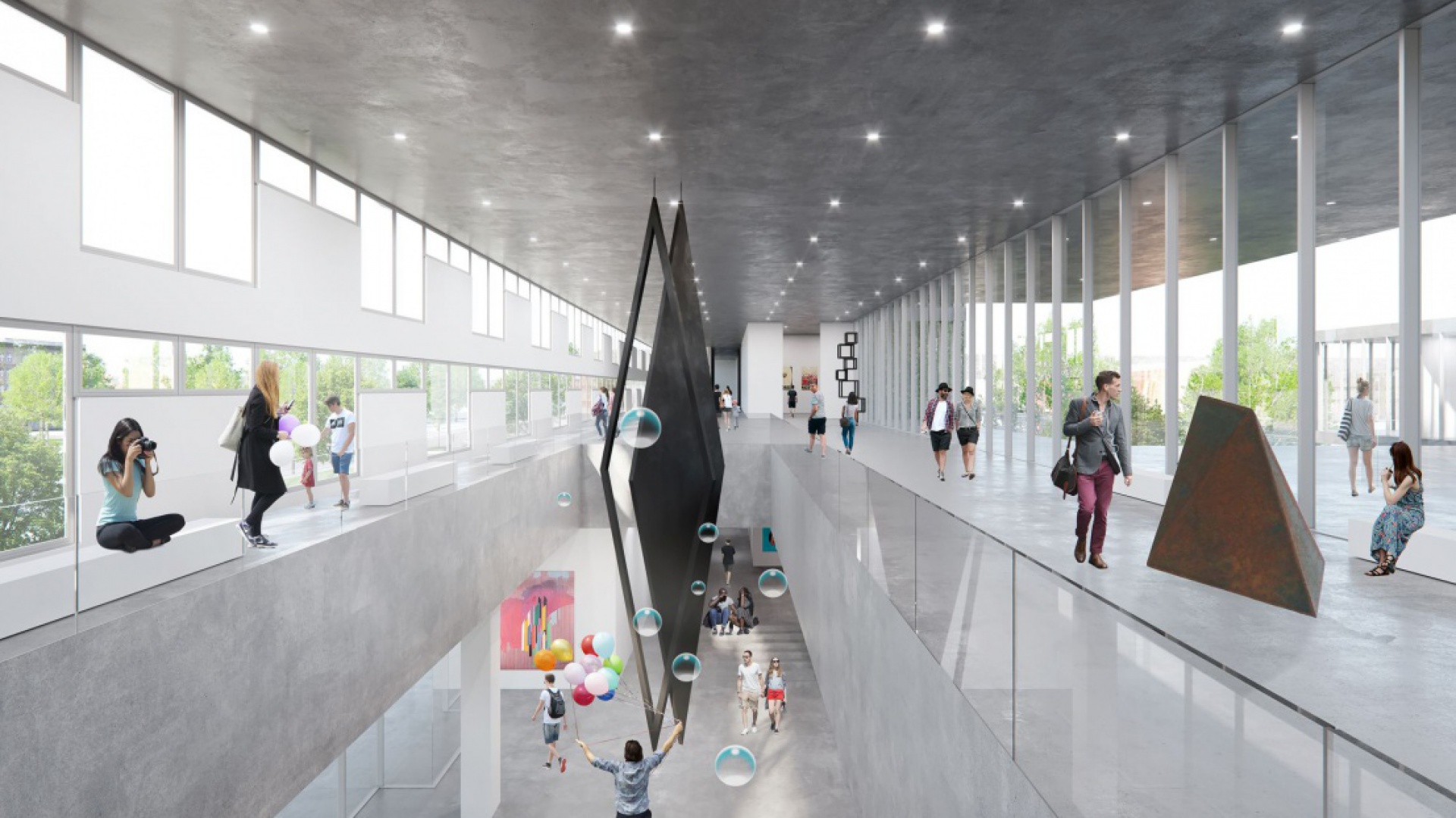 Koncepcja przewiduje stworzenie Muzeum Architektury i Designu, wraz z przestrzeniami warsztatowymi, które w założeniu miałoby działać w pełnej symbiozie z Muzeum Narodowym. Autor: Alicja Nowak