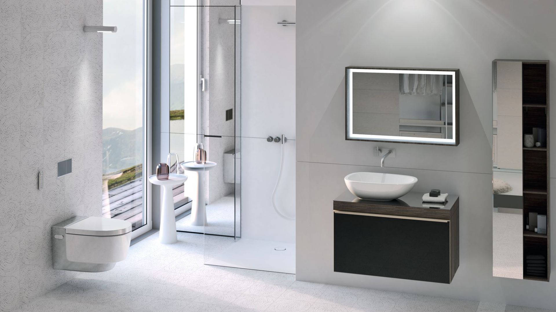 Modele Classic i Comfort toalet myjących Geberit AquaClean Mera są dostępne w kolorze białym lub z pokryciem chromowanym. Fot. Geberit