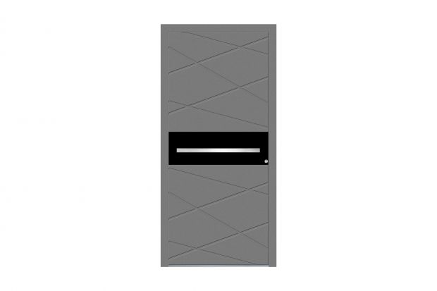 Aluminiowe drzwi, których design wyjątkowo wyróżnia się na tle konkurencji. Produkt zgłoszony do konkursu Dobry Design 2018.