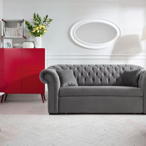 Stylowa i elegancja sofa Cupido z pikowanym oparciem oferuje funkcję spania i pojemnik na pościel. 2.599 zł. Fot. Black Red White