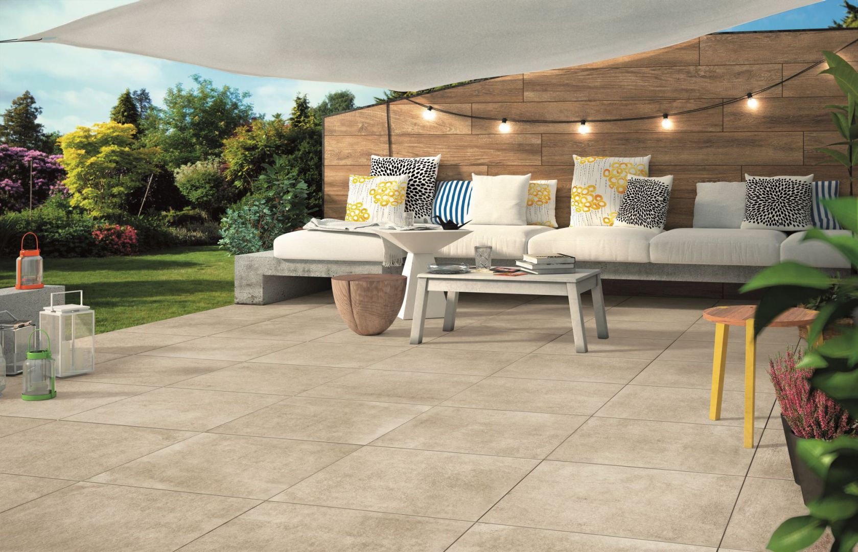 Aranżacja domu, tarasu i ogrodu. Gres porcelanowy Officine Libet Ceramic. Fot. Libet