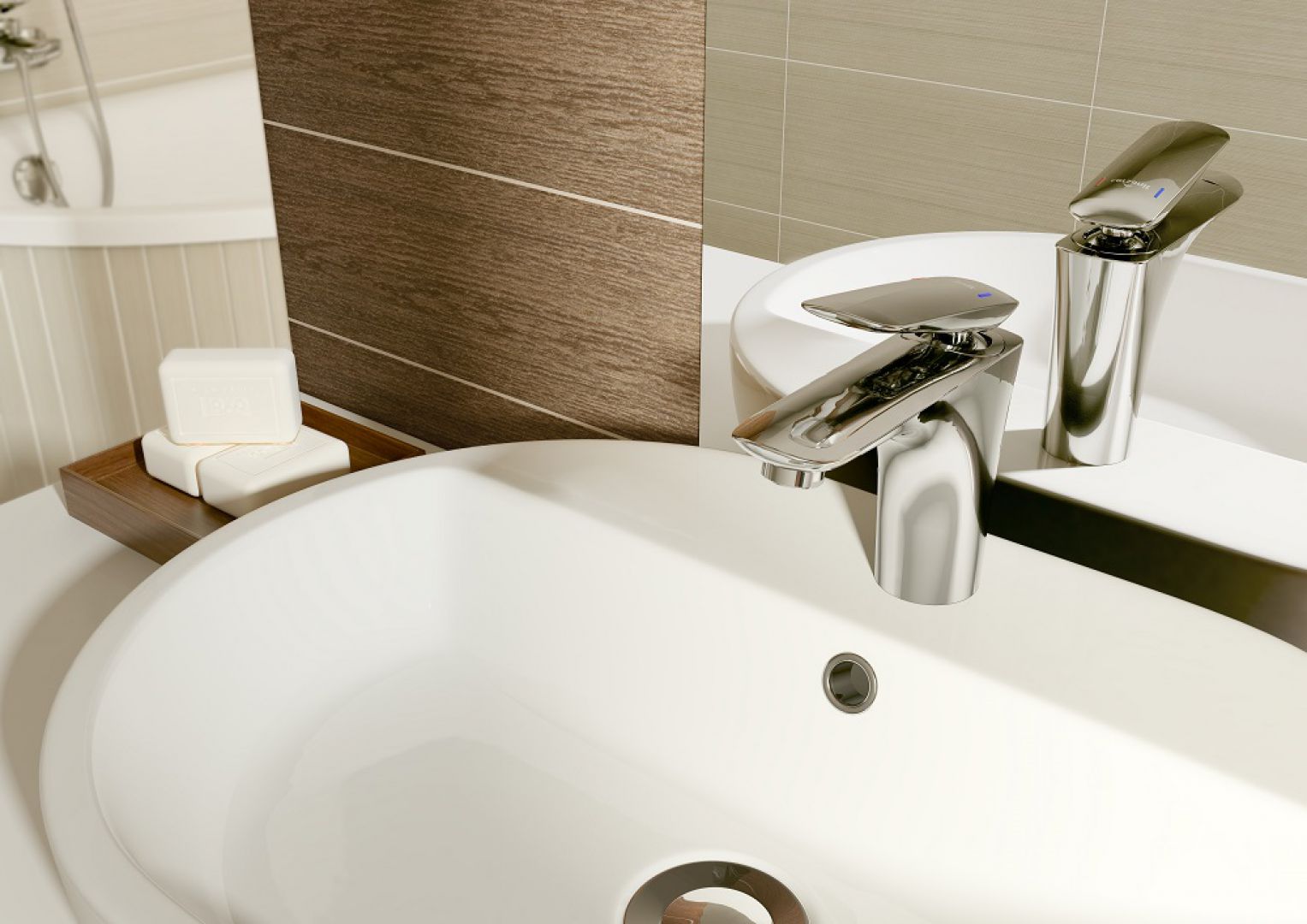 Aranżacja łazienki: piękna i praktyczna. Bateria umywalkowa Mayo. Fot. Cersanit 