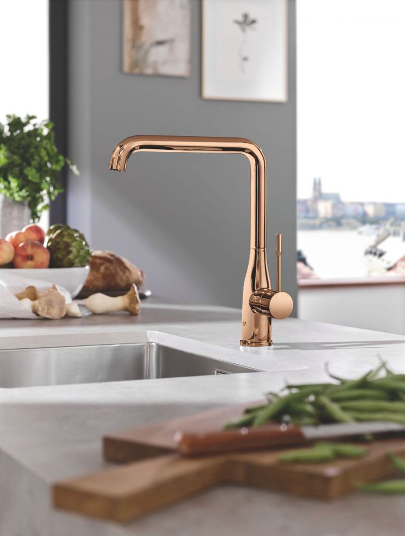 Nowoczesne baterie do kuchni: zobacz wzory z metali kolorowych. Fot. Grohe