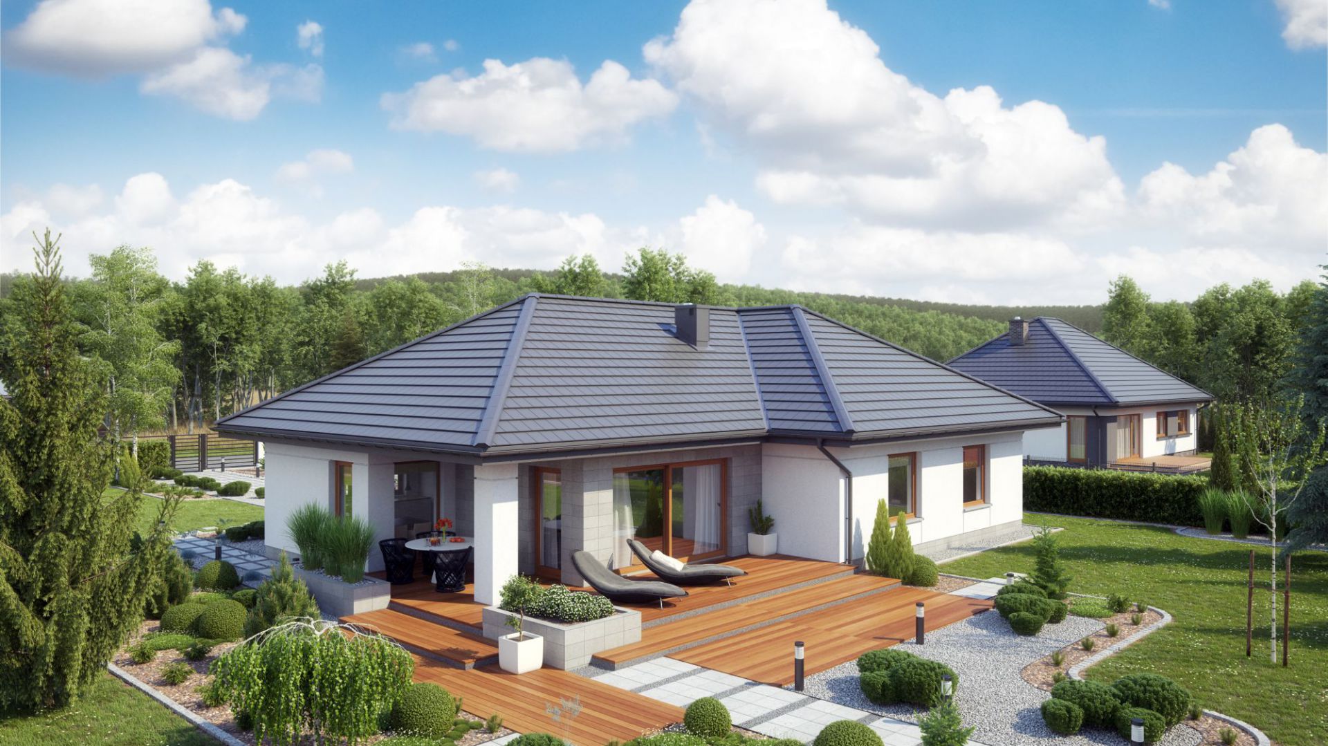 Drewniany taras. Projekt TK133. Fot. Architeka Tomasz Kałaska