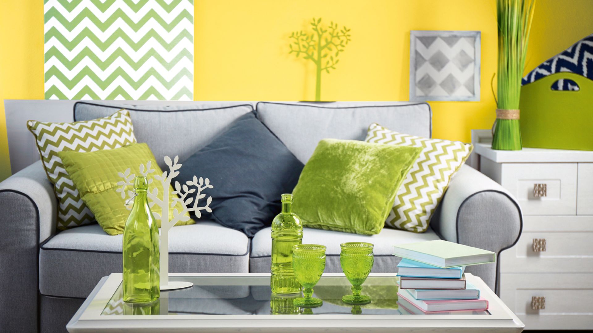 Linia farb do wnętrz Jedynka deco & protect - kolory Relaks w zieleni, Dzień pełen słońca. Fot. Jedynka