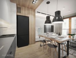 Otwarta kuchnia z jadalnią. Projekt: Artur Jóźwik / INVENTIVE studio