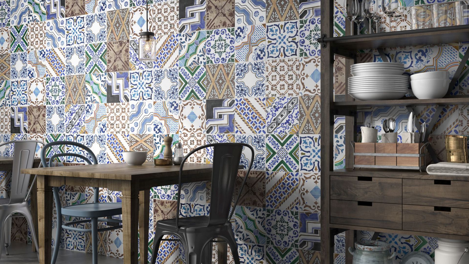 Płytki ceramiczne do kuchni. Kolekcja Montmartre Rosso. Fot. Geotiles
