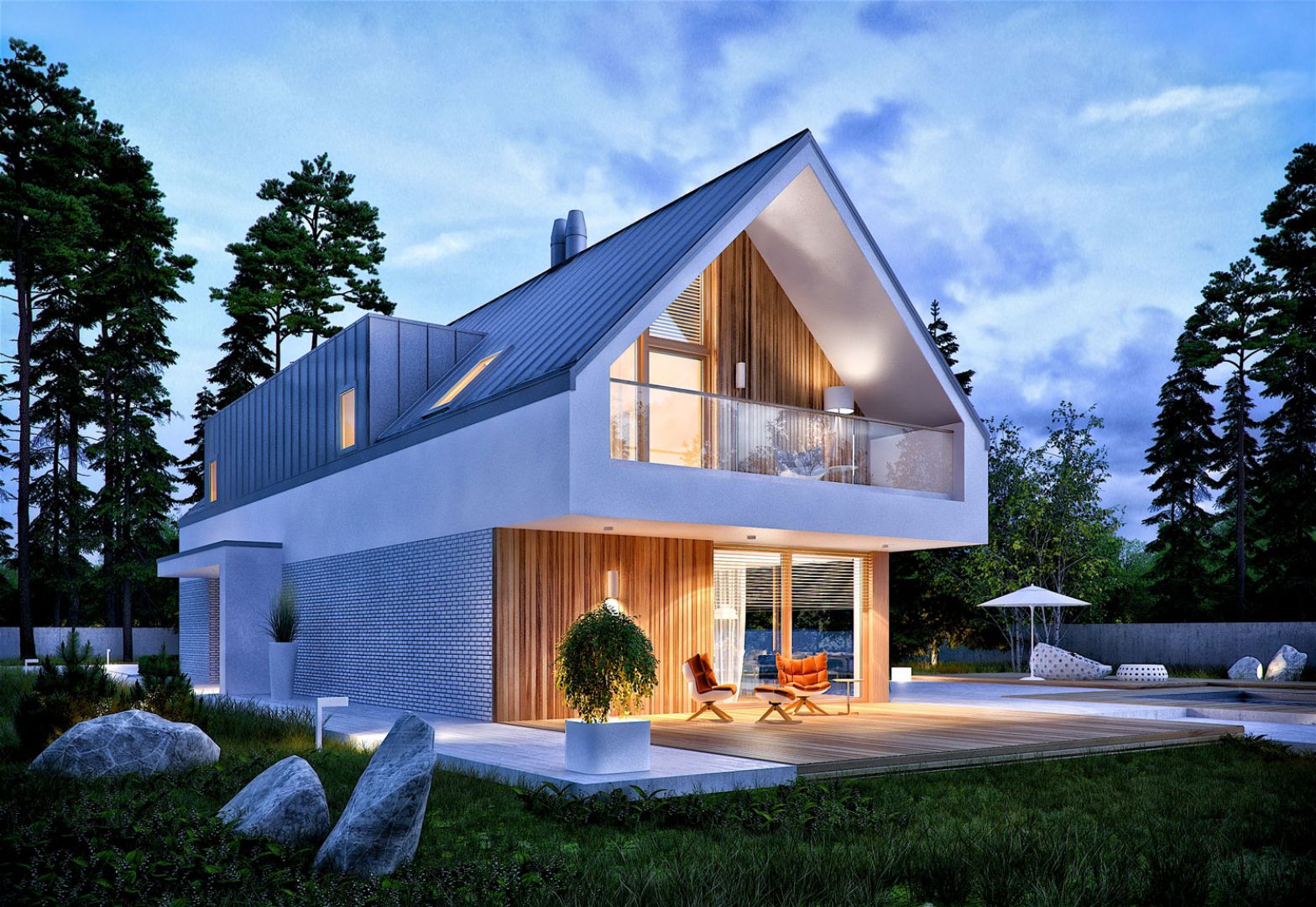 Projekt stawia na prostotę, harmonię i funkcjonalność, oferując ponad 154 m2 komfortowo rozplanowanej przestrzeni. Dom EX 20 G2 Energo Plus. Projekt: arch. Artur Wójciak. Fot. Pracownia Projektowa Archipelag