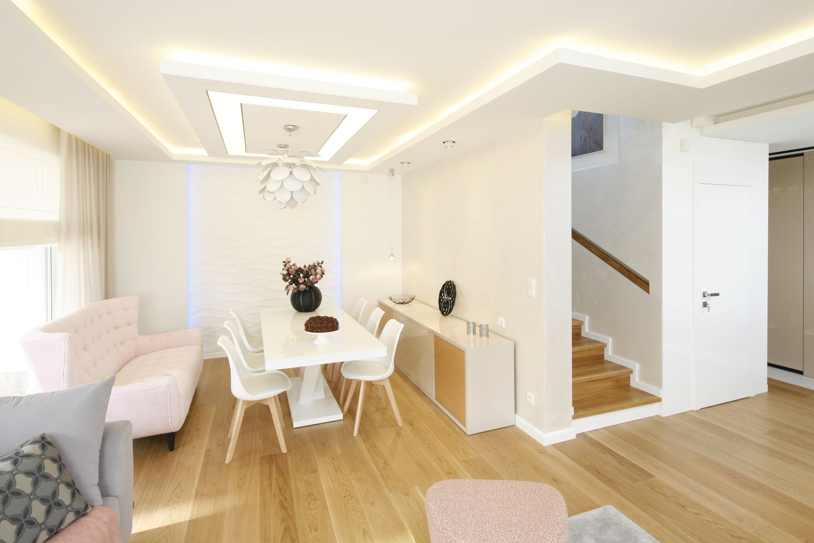 Modny salon - urokliwe wnętrze ożywione pastelami - Galeria ...