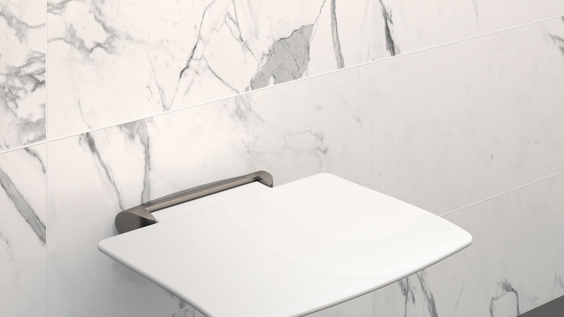 Składane siedzisko natryskowe Be-Line®/Delabie. Produkt zgłoszony do konkursu Dobry Design 2019.