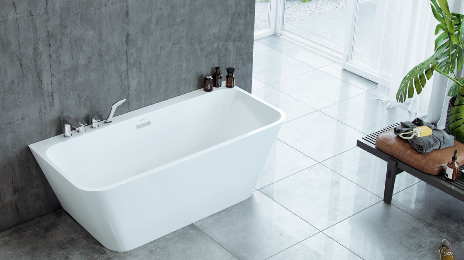 Wanna akrylowa wolnostojąca przyścienna LILA/Excellent. Produkt zgłoszony do konkursu Dobry Design 2019.