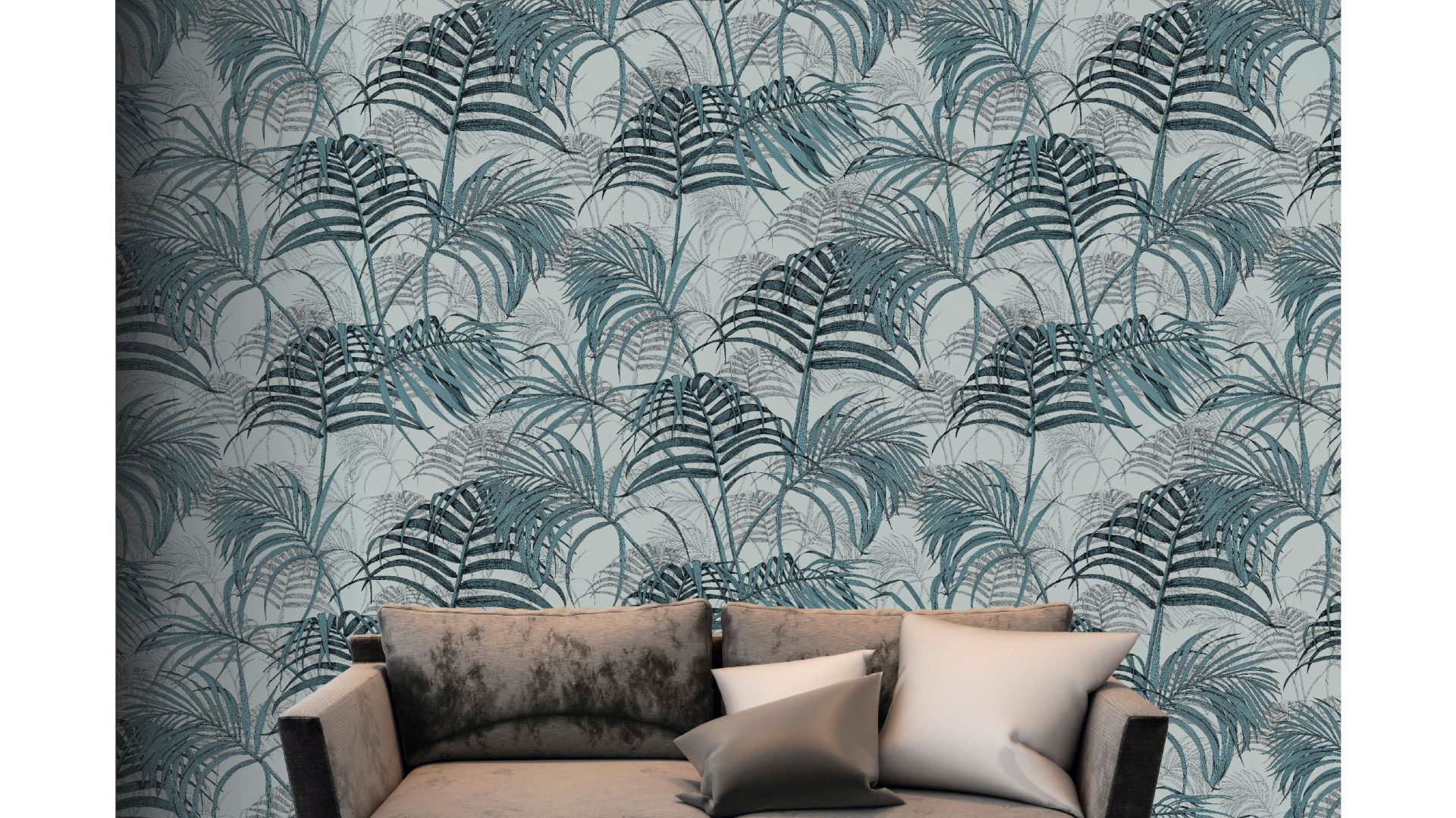 Kolekcja eleganckich tekstylnych tapet ściennych Fardis Muraspec zainspirowana mitycznym światem Shangri La. Estetyczną osią kolekcji są metafory kwiatowe, bajeczne w swoich formach i barwach. W serii także modny wzór palmowych liści (tapeta Maui) – jako symbol tropikalnego raju na Pacyfiku. Fot. Muraspec