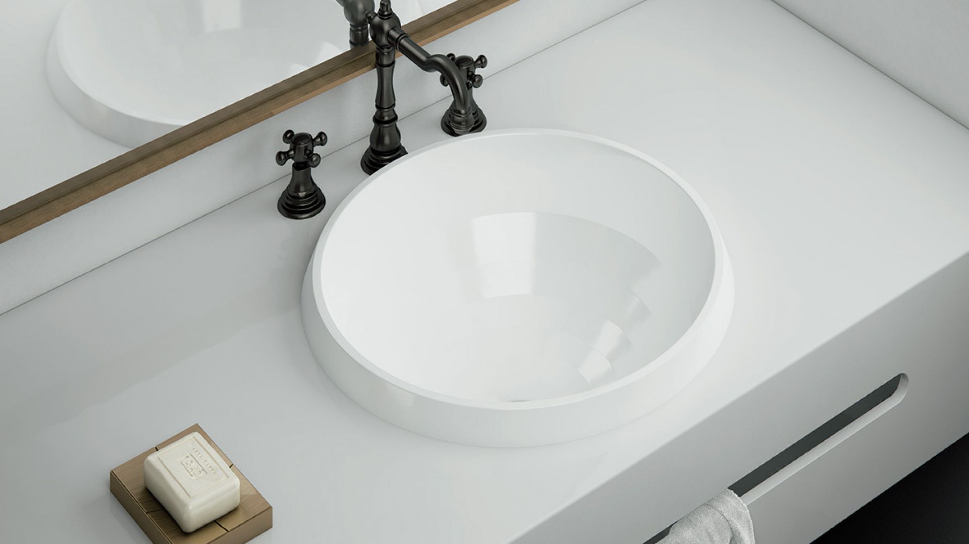 Kolekcja umywalek Lena/Marmorin. Produkt zgłoszony do konkursu Dobry Design 2019.