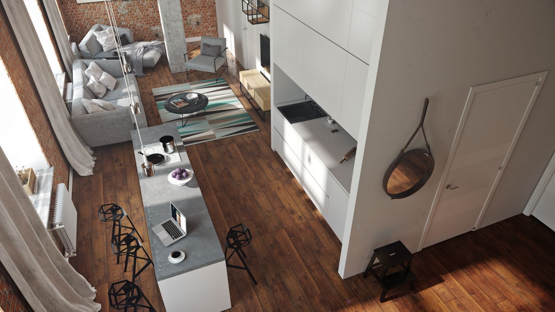 Kuchnia w stylu loft. Projekt i zdjęcia: Nowa Papiernia