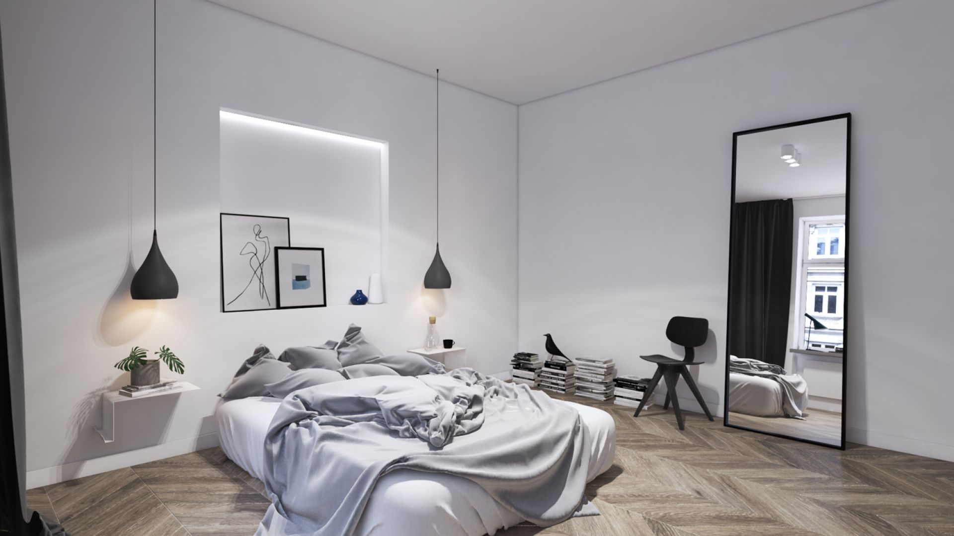 Nowoczesna sypialnia: piękny projekt wnętrza