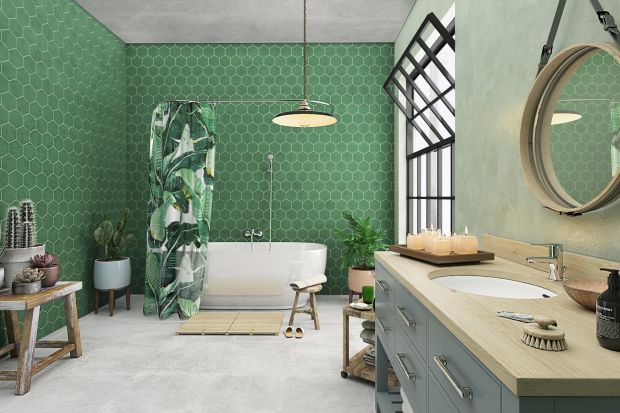 Kolor w łazience: postaw na zieleń