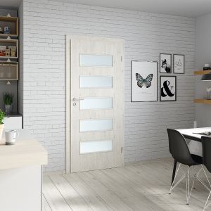 Drzwi wewnętrzne Fit model G.5 wykończone okleiną CPL dostępne są w wielu modnych kolorach, m.in. imitujących drewno czy beton. Fot. Porta
