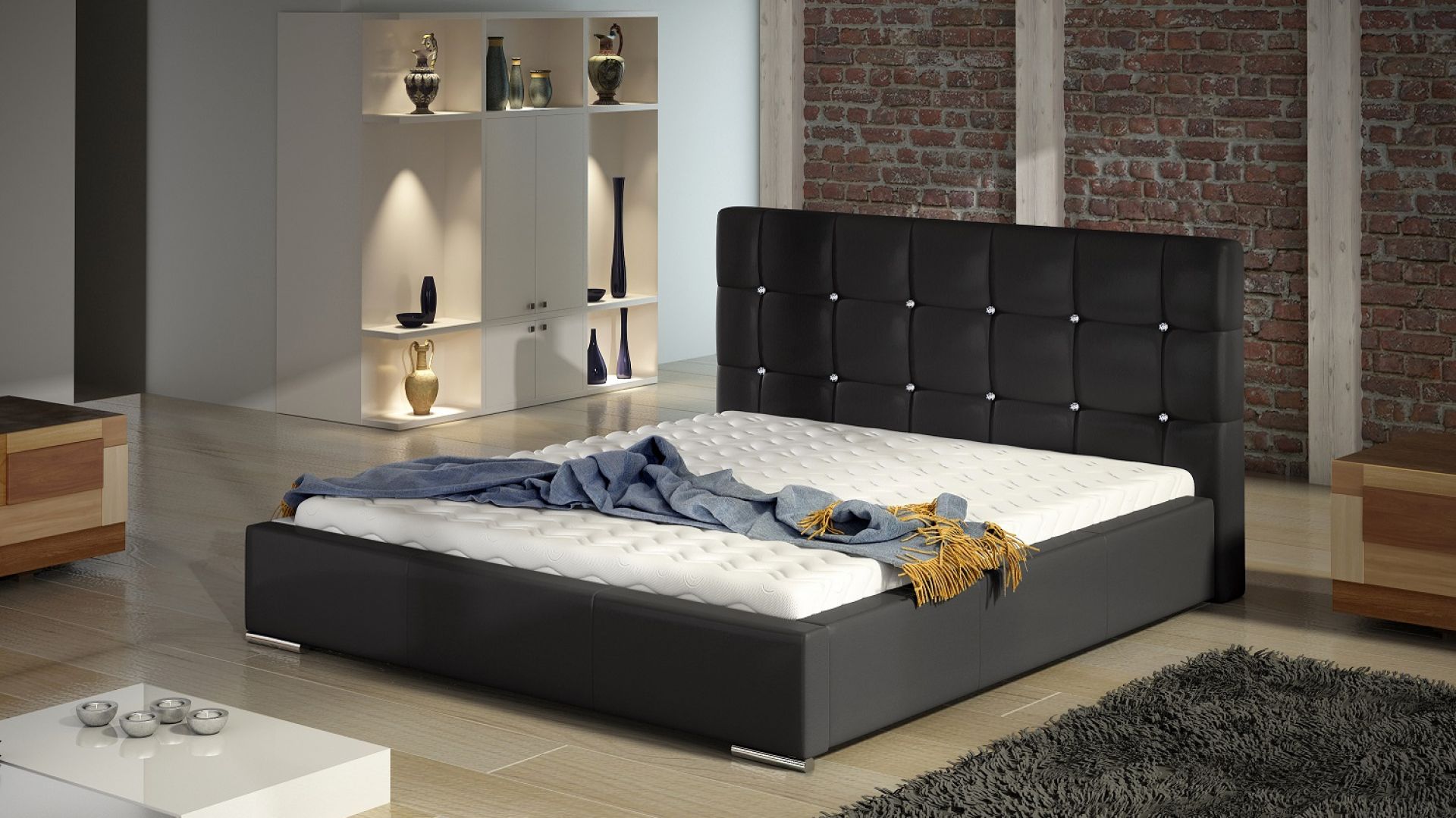 Łóżko tapicerowane Tessa Crystal marki Comforteo. Fot. Comforteo
