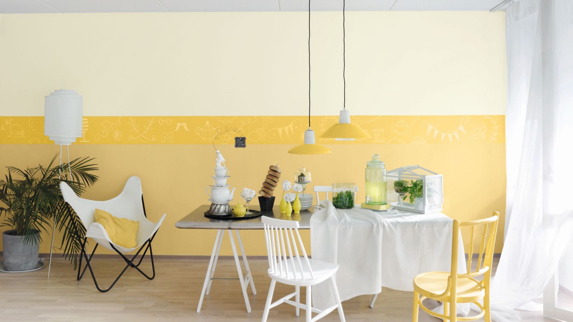 Aranżacja wnętrza - modny żółty. Fot. Tikkurila