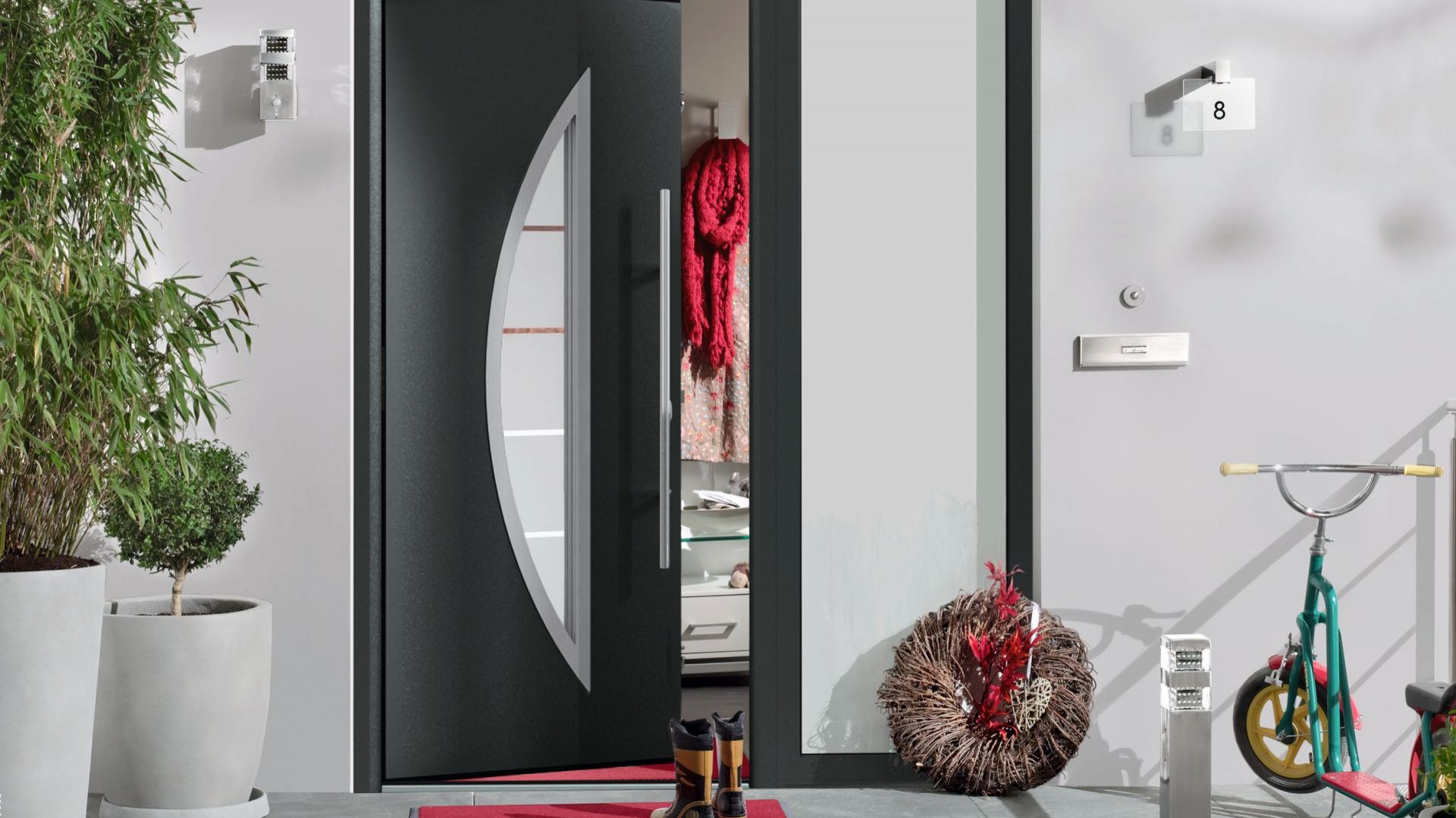 Nowoczesne drzwi zewnętrzne mają atrakcyjny design i dobrą izolacyjność cieplną. Fot. Hörmann