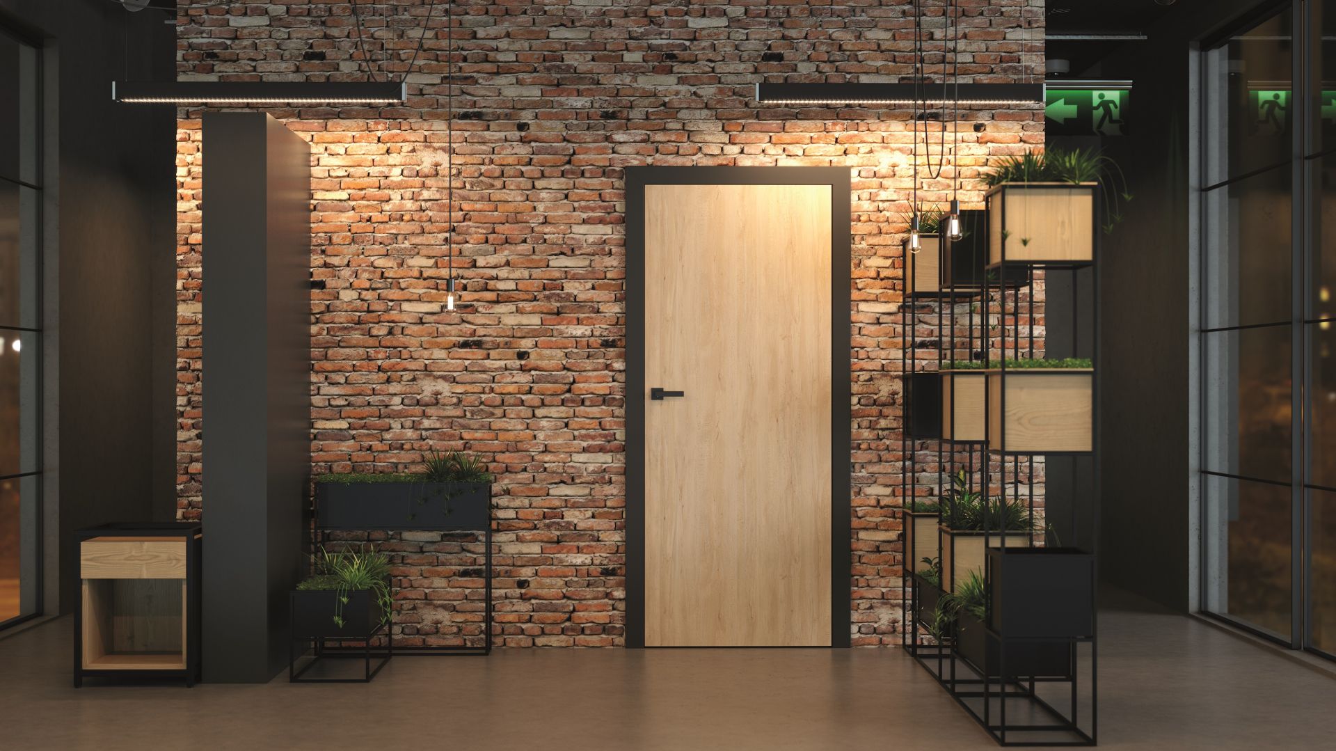 Ościeżnice i boczne krawędzie skrzydeł drzwiowych Porta Loft są pokryte czarnym obrzeżem w matowym wykończeniu. Fot. Porta