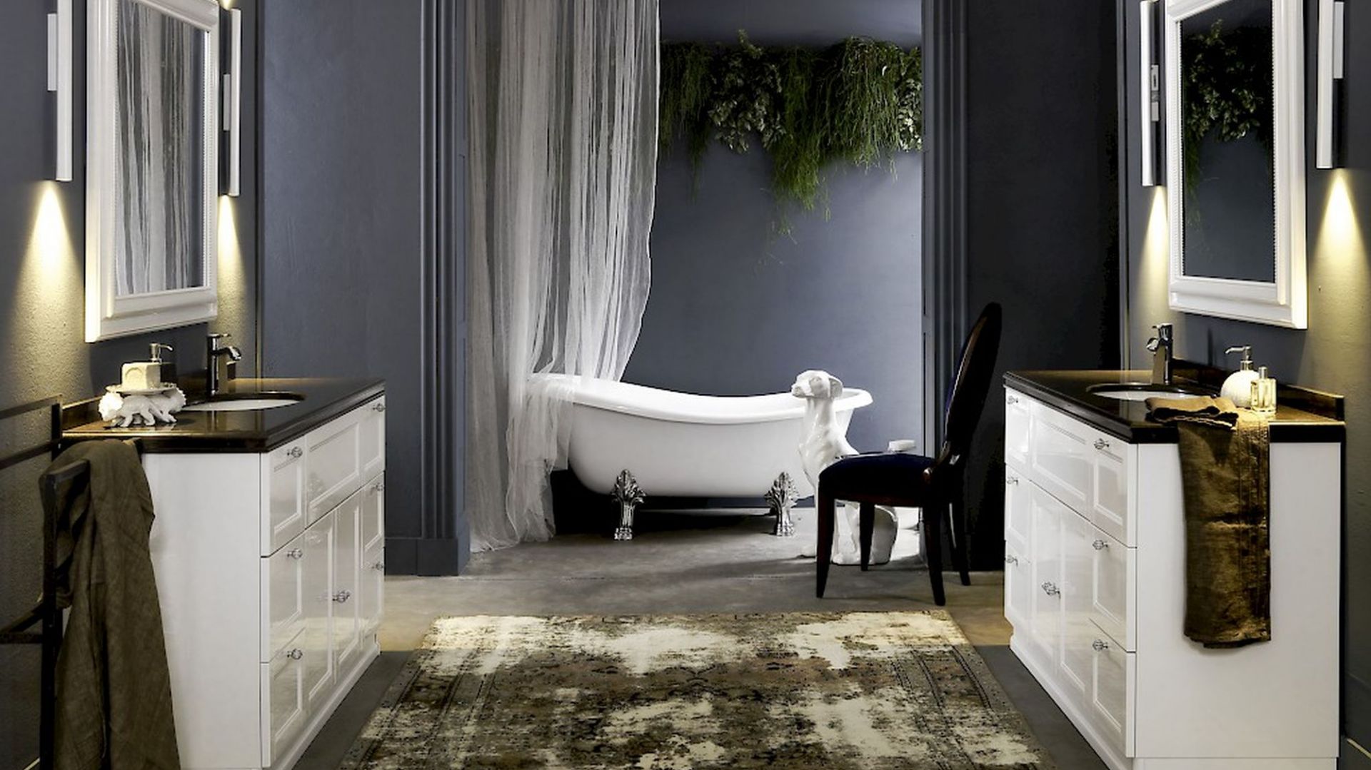 Nowoczesna łazienka - domowe SPA. kolekcja płyt konglomeratowych Noble Athos Brown. Fot. TechniStone