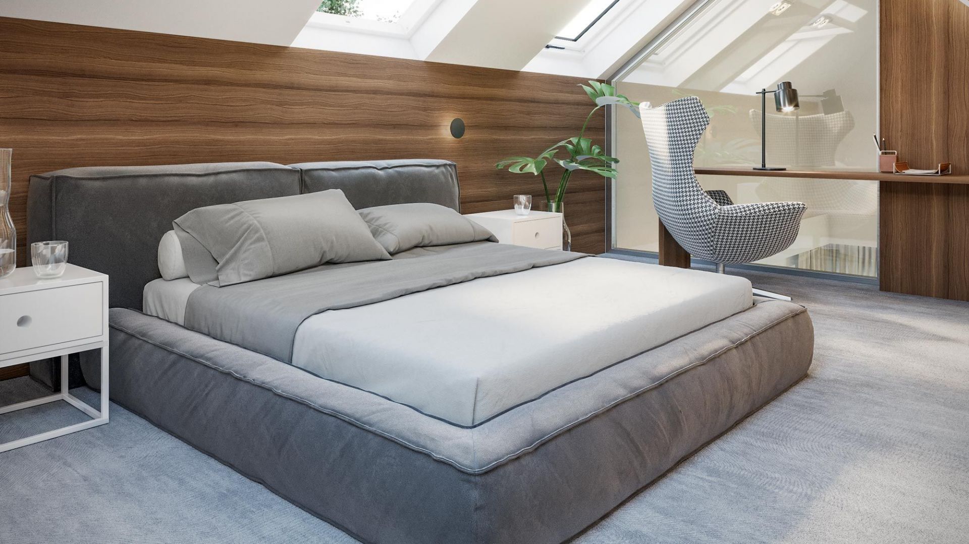Poddasze skrywa wydzielony apartament rodziców składający się z sypialni oraz prywatnej łazienki i garderoby. Dom HomeKoncept 13. Projekt i zdjęcia: HomeKoncept