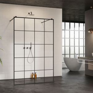 Modo New Black II Factory Walk-In ścianka prysznicowa 80 cm szkło factory. Fot. Radaway  