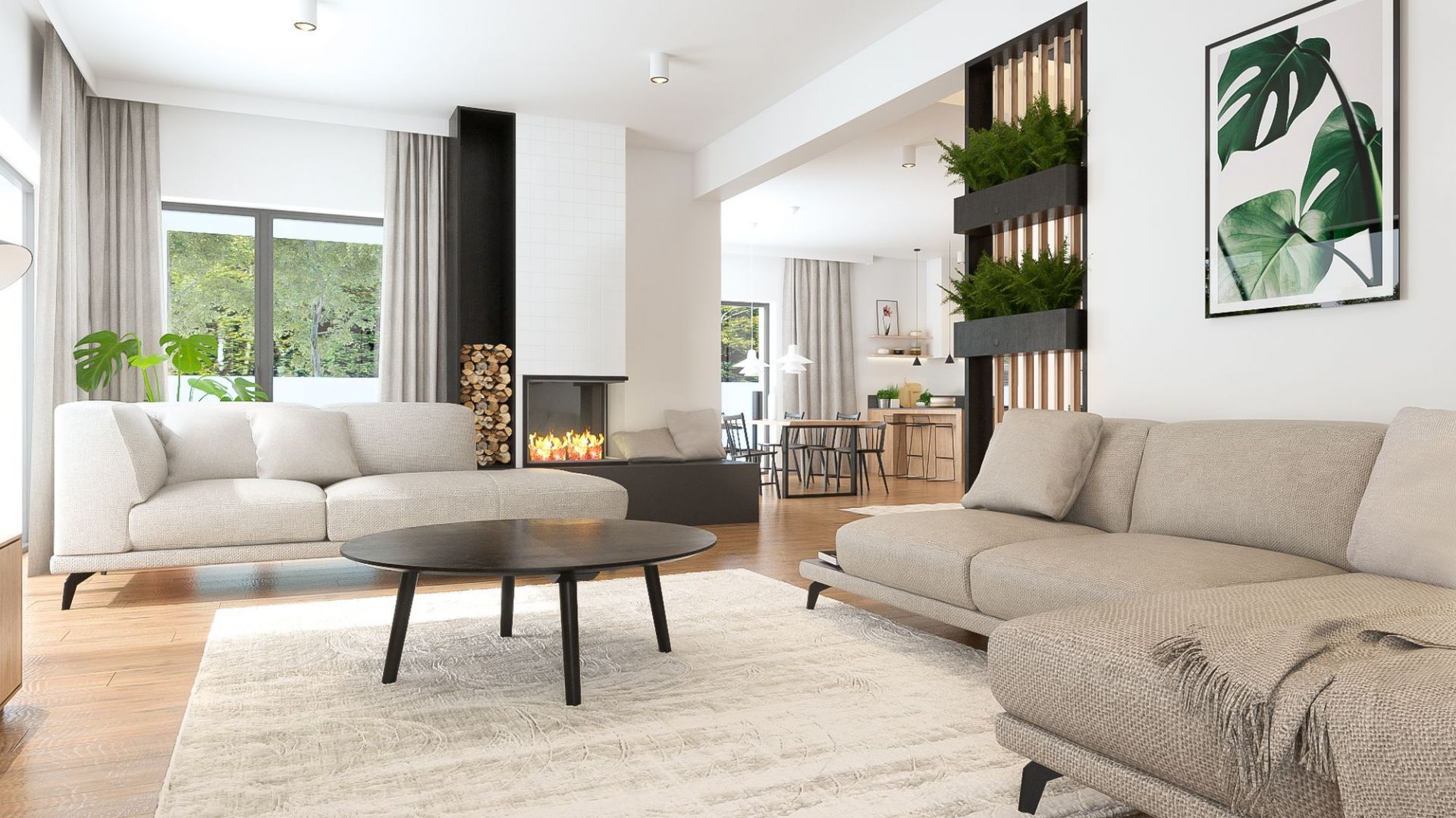 Aranżacja salonu: sofa w centrum idealnej strefy wypoczynku