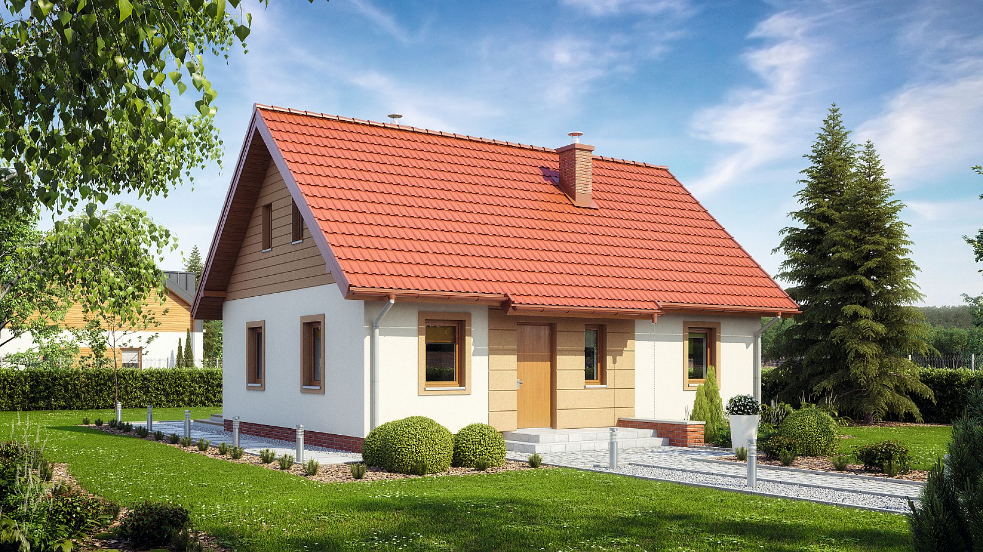 Zwarta bryła budynku, pokryta dwuspadowym dachem zawsze korzystnie wpływa na koszt budowy oraz późniejszą eksploatację. Projekt: TK88. Fot. Architeka