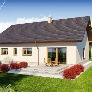 W przypadku małych domów ważne jest jej usytuowanie względem stron świata. Optymalnie położona działka ma wjazd od północy. Projekt Hoste. Fot. Domena