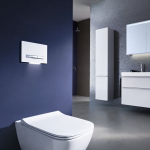 Moduł Geberit DuoFresh umożliwia montaż odciągu nieprzyjemnych zapachów w łazience, można go zamontować z każdą spłuczką podtynkową z rodziny Geberit Sigma. Fot. Geberit