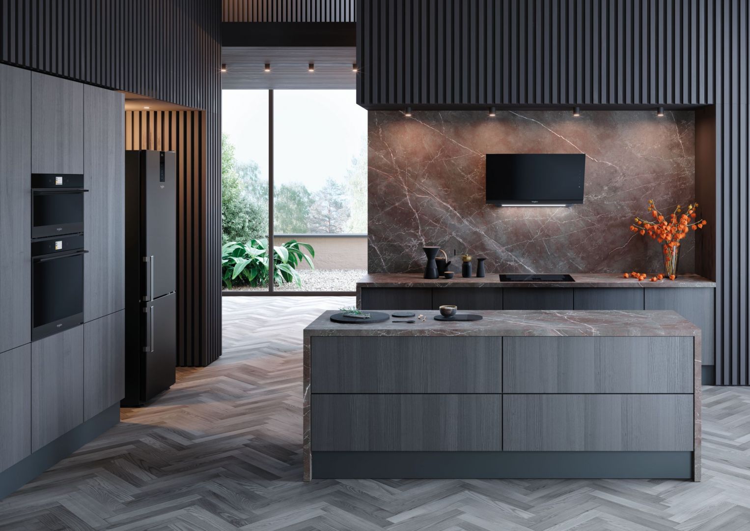Linia urządzeń do zabudowy Whirlpool W Collection Black Fiber. Fot. Whirlpool