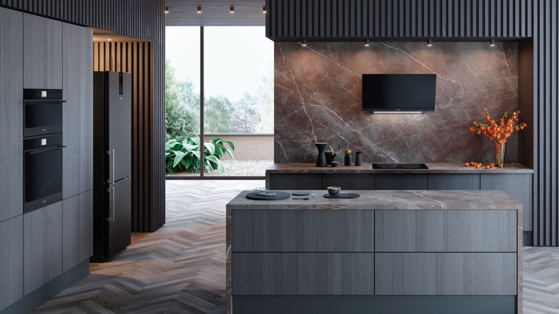 Linia urządzeń do zabudowy Whirlpool W Collection Black Fiber. Fot. Whirlpool